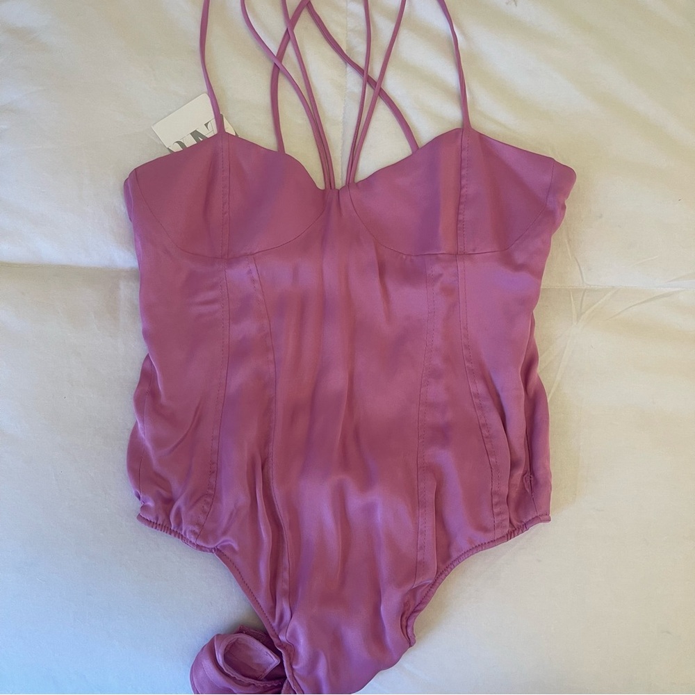 Zara Vibrant Pink Strappy Bodysuit